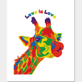 Giraffe Love is Love Posters and Art